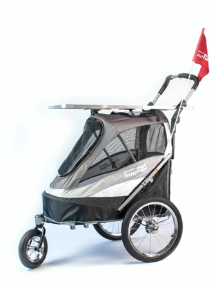 Afbeeldingen van InnoPet® Sporty Dog Trailer Deluxe zwart grijs